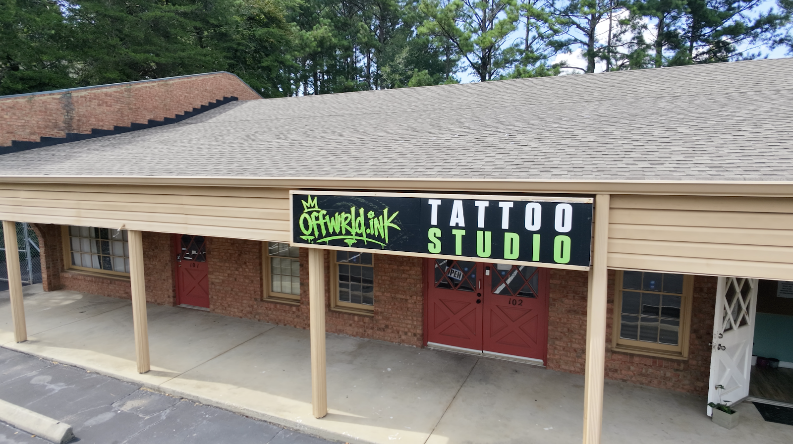 OFFWRLD.INK Tattoo Studio storefront in Jonesboro, GA